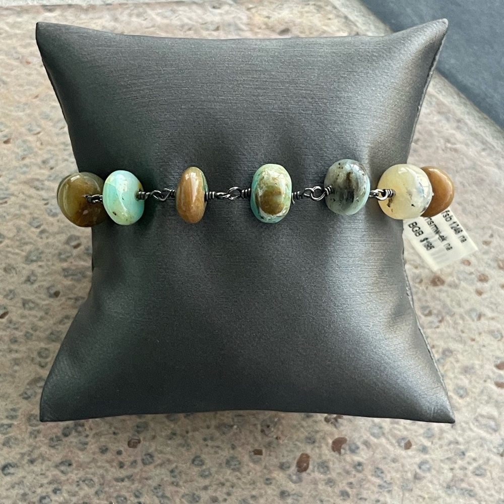 Elegant Blue Peruvian Opals Multi-Stone Bracelet 8” long